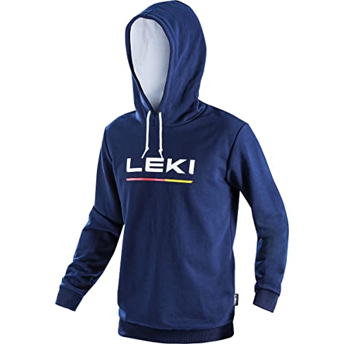 LEKI Logo Hoodie, True Navy Blue-White, S von LEKI