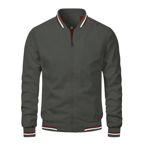 LELEW Sommer Bomberjacke Für Herren, Lange Ärmel, Dünne Baseballjacken, Leichte Atmungsaktive Jacken, Windjacke, Lässige Sport Laufmäntel, Oberteil, Grau, Xs LELEW Sommer Bomberjacke Für Herren, Lange Ärmel, Dünne Baseballjacken, Leichte Atmungsaktive Jacken, Windjacke, Lässige Sport Laufmäntel, Oberteil, Grau, Xs von LELEW