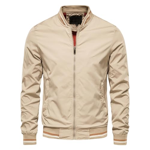 LELEW Sommer Bomberjacke Für Herren, Lange Ärmel, Dünne Baseballjacken, Leichte Atmungsaktive Jacken, Windjacke, Lässige Sport Laufmäntel, Oberteil, Khaki, L LELEW Sommer Bomberjacke Für Herren, Lange Ärmel, Dünne Baseballjacken, Leichte Atmungsaktive Jacken, Windjacke, Lässige Sport Laufmäntel, Oberteil, Khaki, L von LELEW