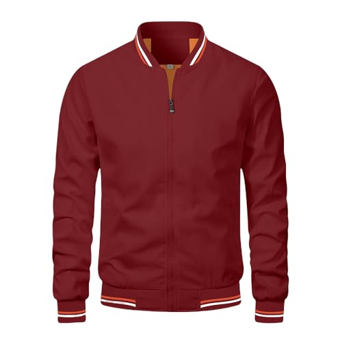 LELEW Sommer Bomberjacke Für Herren, Lange Ärmel, Dünne Baseballjacken, Leichte Atmungsaktive Jacken, Windjacke, Lässige Sport Laufmäntel, Oberteil, Rot, Xs LELEW Sommer Bomberjacke Für Herren, Lange Ärmel, Dünne Baseballjacken, Leichte Atmungsaktive Jacken, Windjacke, Lässige Sport Laufmäntel, Oberteil, Rot, Xs von LELEW