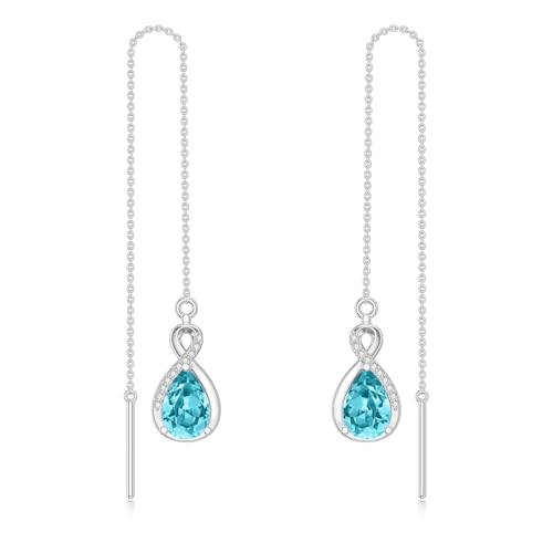 Dezember Blauer Zirkon Fädelohrringe 925 Sterling Silber Infinity Blau Lange Kette Tropfen Ohr Linie Ohrringe Geburtstag Schmuck Geschenke für Frauen Dezember Blauer Zirkon Fädelohrringe 925 Sterling Silber Infinity Blau Lange Kette Tropfen Ohr Linie Ohrringe Geburtstag Schmuck Geschenke für Frauen von LELOUCHY
