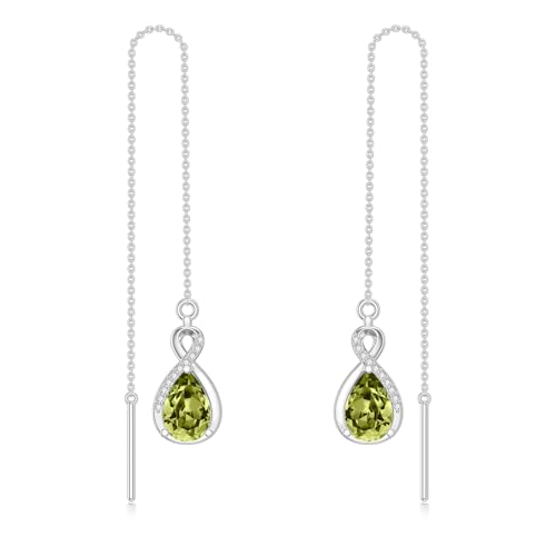 Grüne Peridot Einfädler-Ohrringe 925er Sterlingsilber Unendlichkeits-Peridot lange Kette Tropfen-Ohrringe Geburtstagsschmuck Geschenke für Frauen Grüne Peridot Einfädler-Ohrringe 925er Sterlingsilber Unendlichkeits-Peridot lange Kette Tropfen-Ohrringe Geburtstagsschmuck Geschenke für Frauen von LELOUCHY