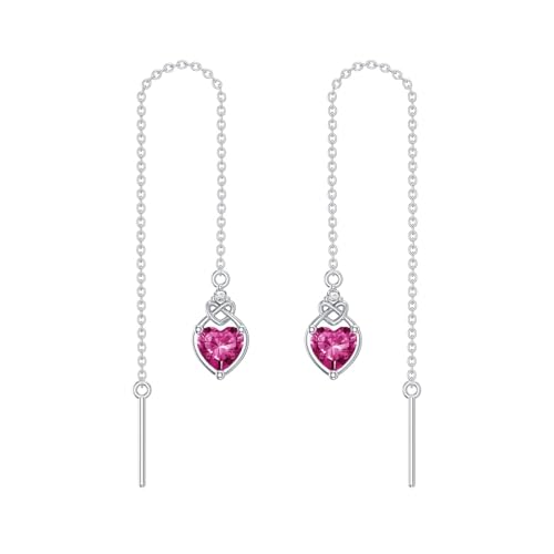 Herz Keltisch Kont Rubin Rot Threader Ohrringe 925 Sterling Silber Juli Birthstone Lange Kette Drop Ohr Linie Geburtstag Schmuck Geschenke für Frauen Herz Keltisch Kont Rubin Rot Threader Ohrringe 925 Sterling Silber Juli Birthstone Lange Kette Drop Ohr Linie Geburtstag Schmuck Geschenke für Frauen von LELOUCHY