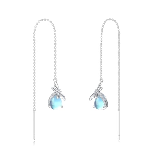 Mondstein Libelle Einfädler Ohrringe 925 Sterling Silber Libelle mit Juni Geburtsstein lange Kette Drop Ohr Linie Geburtstag Schmuck Geschenke für Frauen Mondstein Libelle Einfädler Ohrringe 925 Sterling Silber Libelle mit Juni Geburtsstein lange Kette Drop Ohr Linie Geburtstag Schmuck Geschenke für Frauen von LELOUCHY
