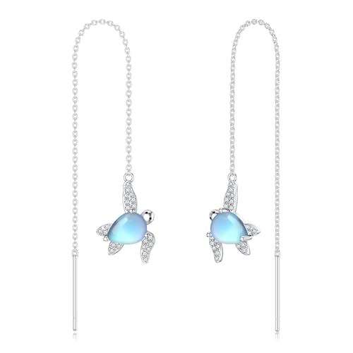 Mondstein Schildkröte Einfädler Ohrringe 925 Sterling Silber Seeschildkröte mit Mondstein lange Kette Drop Ear Line Geburtstag Schmuck Geschenke für Frauen Mondstein Schildkröte Einfädler Ohrringe 925 Sterling Silber Seeschildkröte mit Mondstein lange Kette Drop Ear Line Geburtstag Schmuck Geschenke für Frauen von LELOUCHY