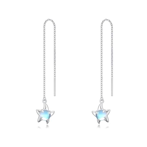 Mondstein Seestern Einfädler Ohrringe 925 Sterling Silber Seestern mit Juni Geburtsstein lange Kette Ohr Linie Geburtstag Schmuck für Frauen Mondstein Seestern Einfädler Ohrringe 925 Sterling Silber Seestern mit Juni Geburtsstein lange Kette Ohr Linie Geburtstag Schmuck für Frauen von LELOUCHY