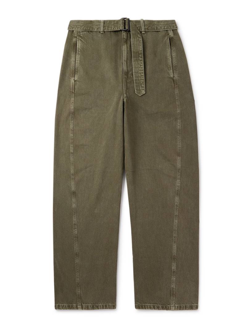 LEMAIRE - Twisted Wide-Leg Belted Jeans - Men - Green - M von LEMAIRE