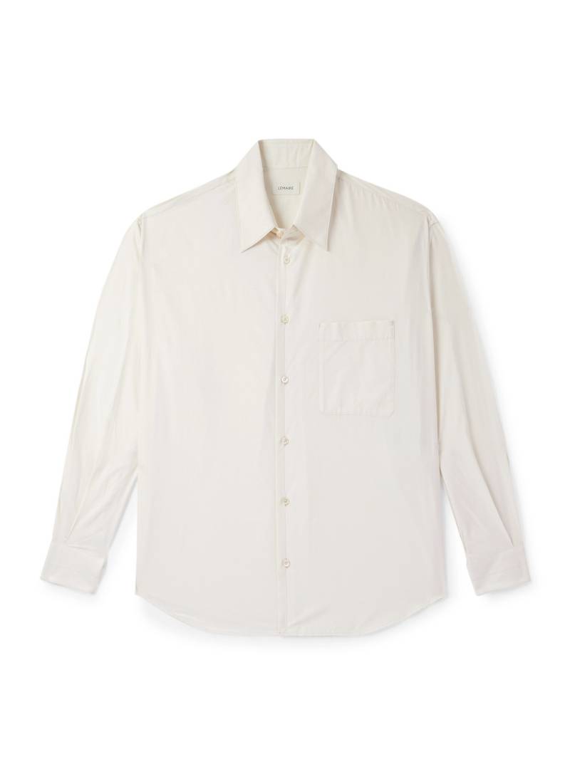LEMAIRE - Washed Cotton and Silk-Blend Twill Shirt - Men - Neutrals - IT 50 von LEMAIRE