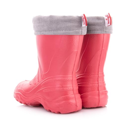 LEMIGO Kinder EVA Gummistiefel gefüttert TERMIX 861 (26/27, rosa/grau) von LEMIGO