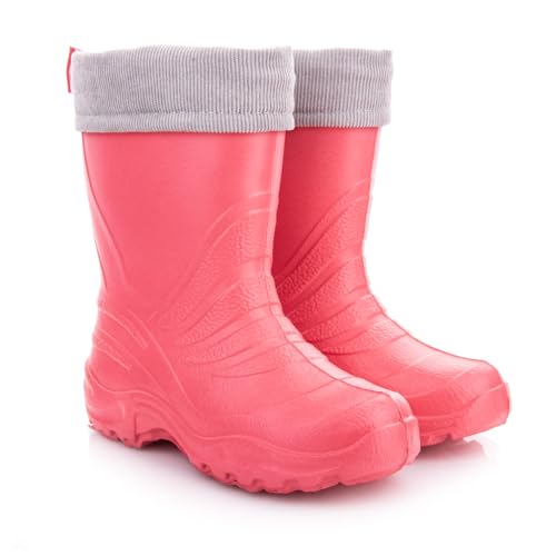 LEMIGO federleichte KInder EVA Thermo Gummistiefel gefüttert Termix 861(Rosa/Grau, 36/37 EU) von LEMIGO