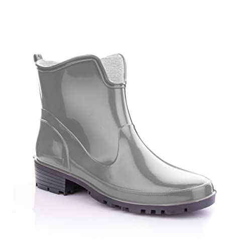 LEMIGO Gummistiefeletten kurze Gummistiefel Elke (37, Grau) von LEMIGO