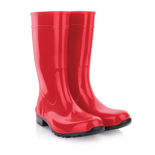 LEMIGO Damen Gummistiefel hohe Regenstiefel Ilse (37, rot) von LEMIGO