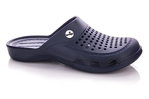 LEMIGO Damen Herren Eva Badeschuhe Hauschuhe Sommer Pantoletten Atmungsaktiv Clogs 36-46 EU (Marineblau, eu_Footwear_Size_System, Adult, Numeric, medium, Numeric_40) von LEMIGO