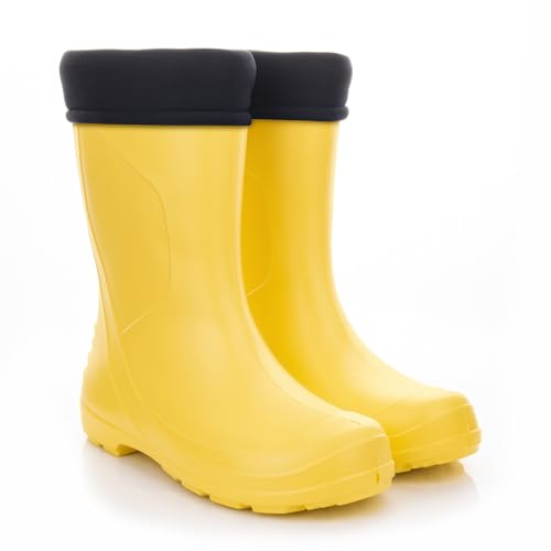 LEMIGO Damen Sehr Leichte Regenstiefel aus EVA-Schaumstoff mit Futter DAKOTA 36-42 EU/Gelb, 37 von LEMIGO