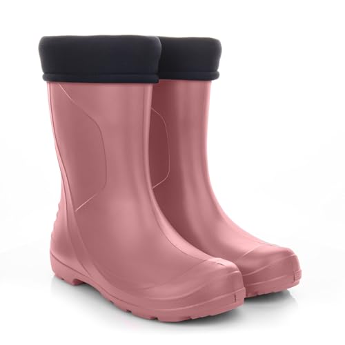 LEMIGO Damen Sehr Leichte Regenstiefel aus EVA-Schaumstoff mit Futter DAKOTA 36-42 EU/Puderrosa, 38 von LEMIGO