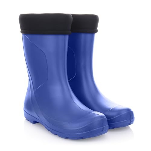 LEMIGO Damen Sehr Leichte Regenstiefel aus EVA-Schaumstoff mit Futter DAKOTA 36-42 EU (Blau, EU Schuhgrößensystem, Erwachsene, Numerisch, M, 38) von LEMIGO
