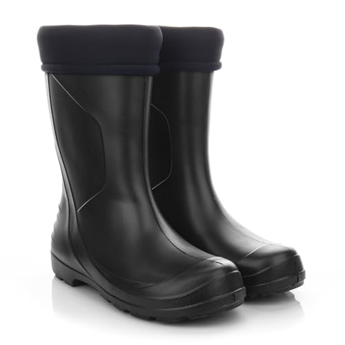 LEMIGO Damen Sehr Leichte Regenstiefel aus EVA-Schaumstoff mit Futter DAKOTA 36-42 EU (Schwarz, EU Schuhgrößensystem, Erwachsene, Numerisch, M, 37) von LEMIGO