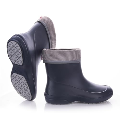 LEMIGO Damen Superleichte Rutschfeste Arbeitsschuhe Arbeitsstiefel Gummistiefel Mit Futter und zusätzlichen Einlagen 36-41 EU (Marineblau, 40) von LEMIGO