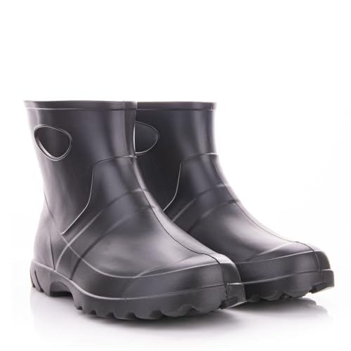 LEMIGO Unisex Sehr Leichte Garten Regenstiefel aus EVA Damen Herren Gummistiefel 36-47 EU (Schwarz, EU Schuhgrößensystem, Erwachsene, Numerisch, M, 40) von LEMIGO