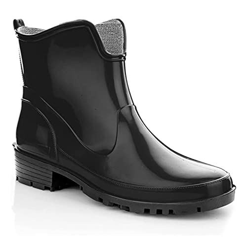 LEMIGO Gummistiefeletten kurze Gummistiefel Elke (37, Schwarz/Sohle Schwarz) von LEMIGO