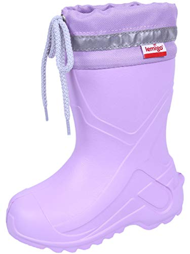 LEMIGO federleichte EVA Jungen Mädchen Gummistiefel mit Stulpe Camp (rosa, 26/27) von LEMIGO