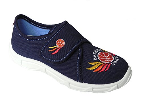 LEMIGO Jungen Hausschuhe Freizeitschuhe Robert (29, Dunkelblau/Basket) von LEMIGO