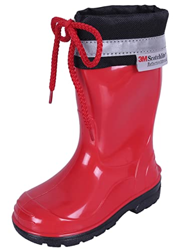 LEMIGO Kinder Gummistiefel Regenstiefel mit Stulpe KIM (22, rot) von LEMIGO