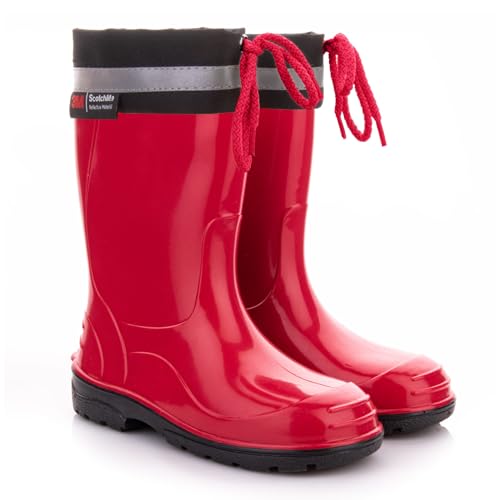 LEMIGO Kinder Gummistiefel Regenstiefel mit Stulpe KIM (31, rot) von LEMIGO