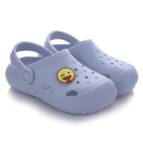 LEMIGO Leichte Kinder Clogs Eva mit Pin Jungen und Mädchen Gartenschuhe Badelatschen Hausschuhe G. 23-36 EU, 880 Lemigoose (Hellblau, 23/24) von LEMIGO