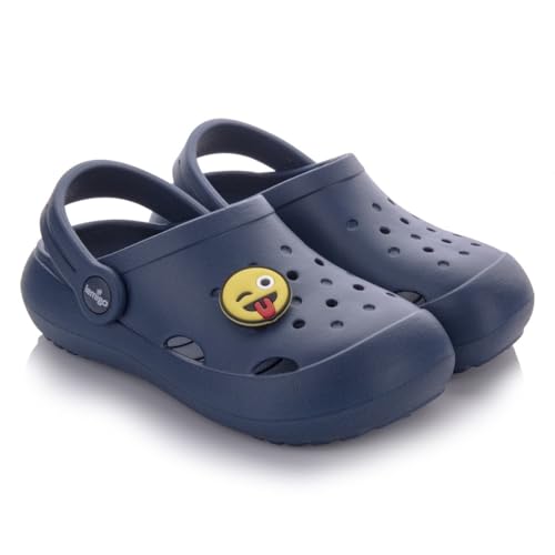 LEMIGO Leichte Kinder Clogs Eva mit Pin Jungen und Mädchen Gartenschuhe Badelatschen Hausschuhe G. 23-36 EU, 880 Lemigoose (Marineblau, 33/34) von LEMIGO