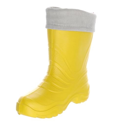 LEMIGO Termix federleichte EVA Gummistiefel gefüttert (Gelb/Grau, 28/29 EU) von LEMIGO