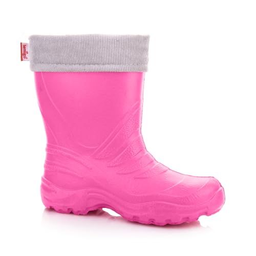 LEMIGO Unisex Kinder EVA Gummistiefel Gefüttert Leichte Warme Regenstiefel Jungen Mädchen TERMIX 861 22-37 EU (Fuchsia, 22/23) von LEMIGO