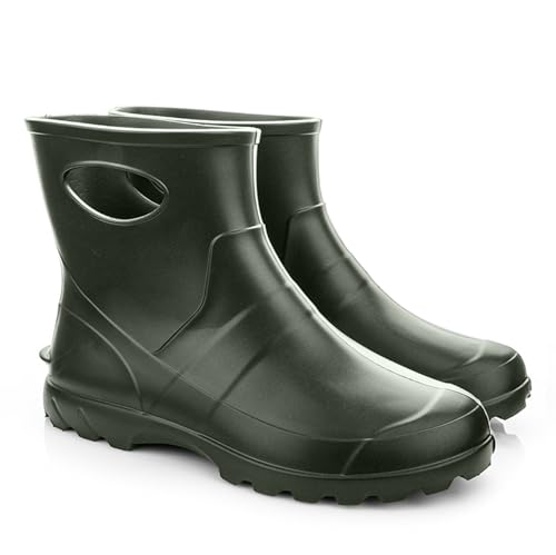 LEMIGO Unisex Sehr Leichte Garten Regenstiefel aus EVA Damen Herren Gummistiefel 36-47 EU (Grün, EU Schuhgrößensystem, Erwachsene, Numerisch, M, 46) von LEMIGO