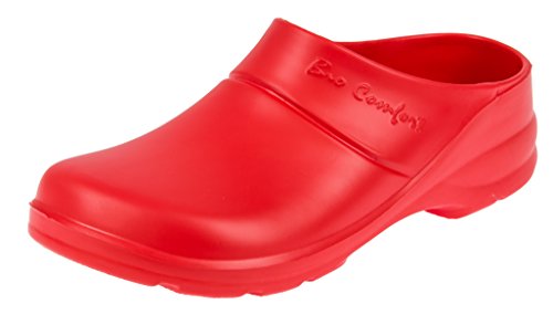 LEMIGO leichte Eva Clogs Gartenclogs Gartenschuhe Bio Comfort (37, rot) von LEMIGO