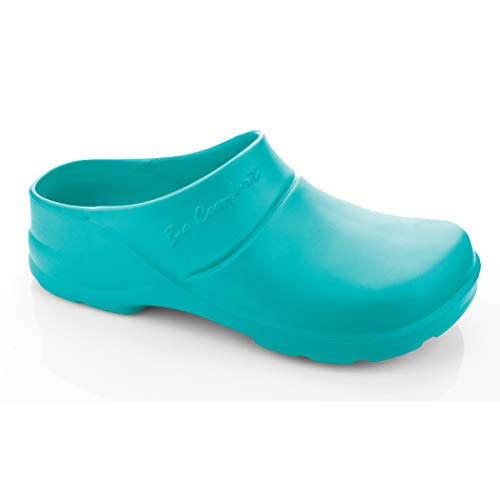 LEMIGO leichte Eva Clogs Gartenclogs Gartenschuhe Bio Comfort Lux (Türkis mit Einlage, 38) von LEMIGO