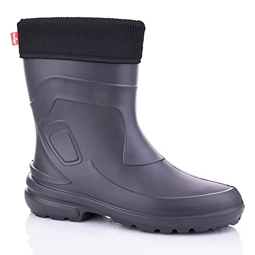 LEMIGO leichte Damen EVA Gummistiefel gefüttert Jessy (Dunkelgrau/Schwarz, 37 EU) von LEMIGO