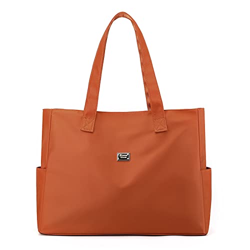 Große Kapazität Reisetasche Frauen große Kapazität einfache leichte Tragetasche Umhängetasche Damenmutter Tasche, orange, 43 * 12 * 33CM von LEMITA