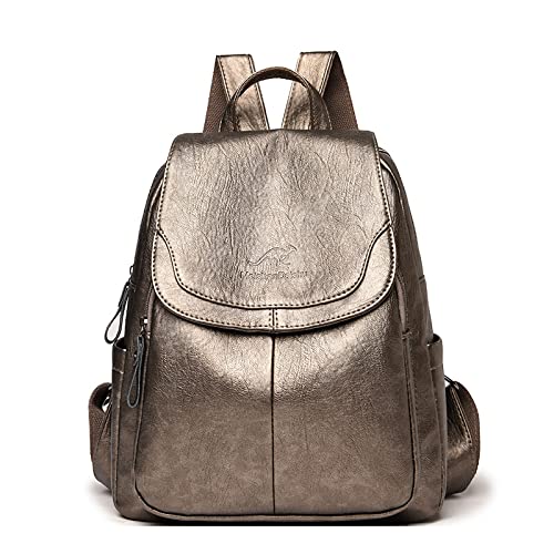 LEMITA Damen-Rucksack Damen-Umhängetasche Reisetasche College-Studenten-Rucksack, Gold, 30Cm * 26Cm * 12Cm von LEMITA