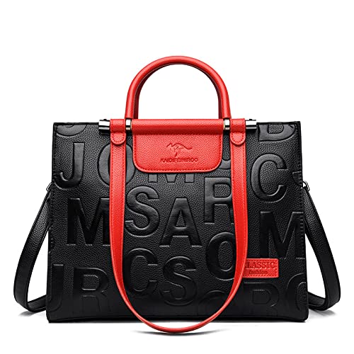 LEMITA Tasche Damen Tasche Umhängetasche Umhängetasche Lässiger Druck Große Kapazität Handtasche Damen, Rot von LEMITA