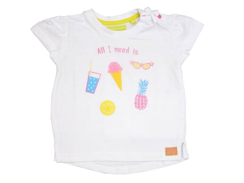 LEMON BERET T-Shirt Lemon Beret Baby T-Shirt "All I need is" in weiß aus reiner Baumwolle, mit Frontprint von LEMON BERET