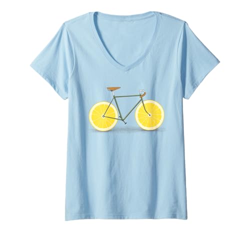 Damen Zitronen Fahrrad X Sommer Rad Lemon Bike Lustige Radfahrer T-Shirt mit V-Ausschnitt Damen Zitronen Fahrrad X Sommer Rad Lemon Bike Lustige Radfahrer T-Shirt mit V-Ausschnitt von LEMON BIKE CYCLING X Zitronenfahrrad Radfahrerin