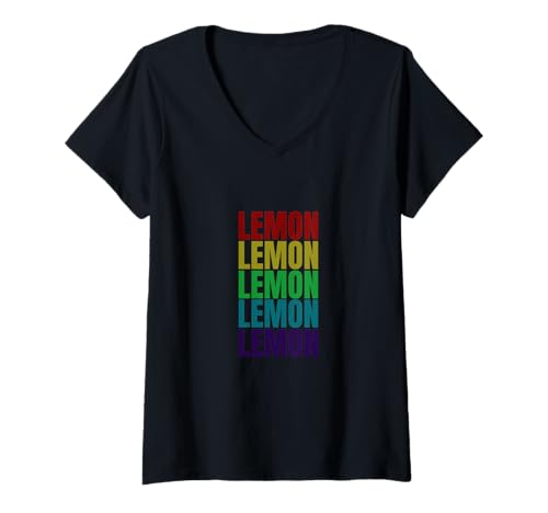 Damen Zitrone T-Shirt mit V-Ausschnitt von LEMON