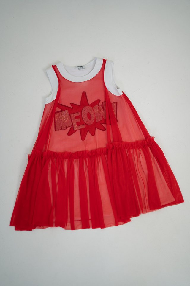 LEMONI A-Linien-Kleid Ärmelloses Mädchen Sommerkleid MEOW von LEMONI