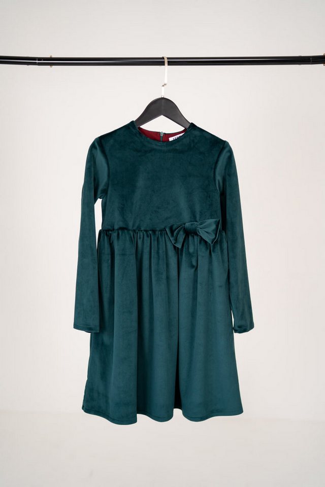 LEMONI Babydollkleid Festliches Velourskleid für Mädchen Reißverschluss hinten von LEMONI