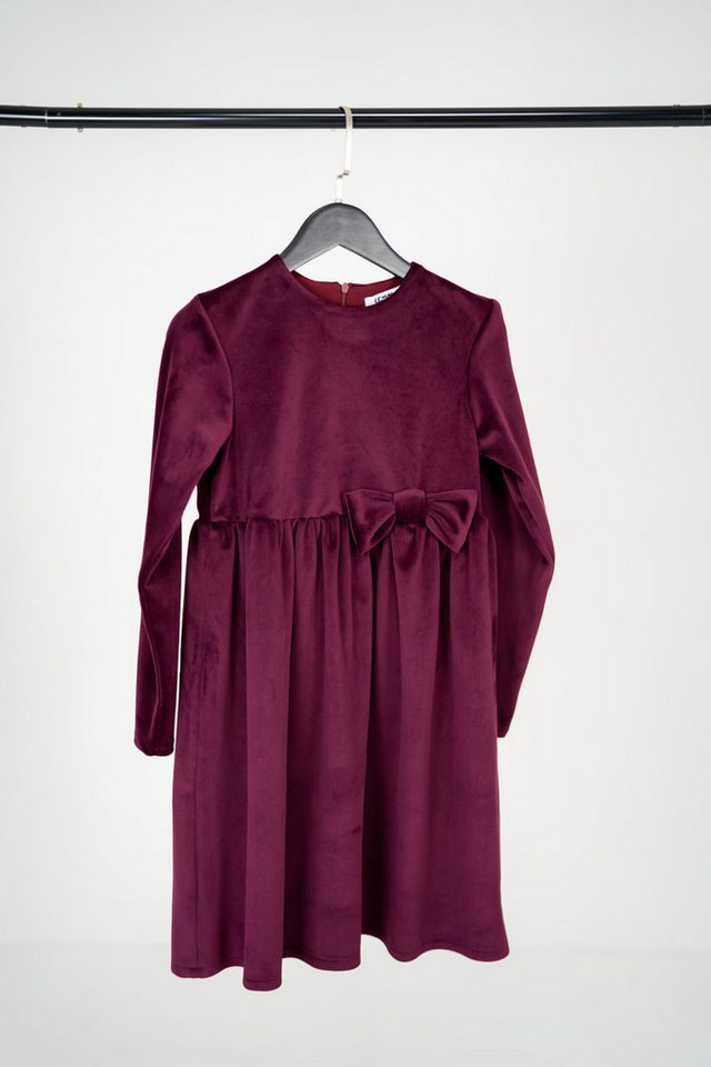LEMONI Babydollkleid Festliches Velourskleid für Mädchen Reißverschluss hinten von LEMONI