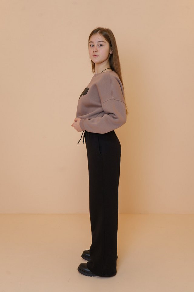LEMONI Fleecehose Hose Fleece gerade Form High Waist von LEMONI