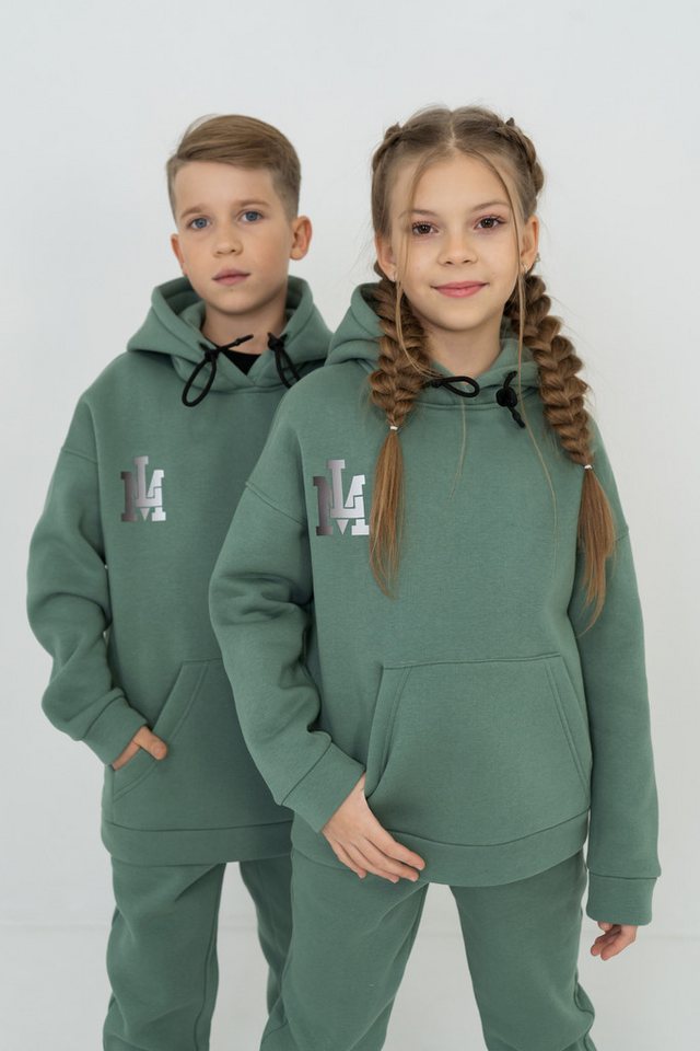 LEMONI Hoodie Warmer Kapuzenpullover LM für Jungen und Mädchen grün von LEMONI