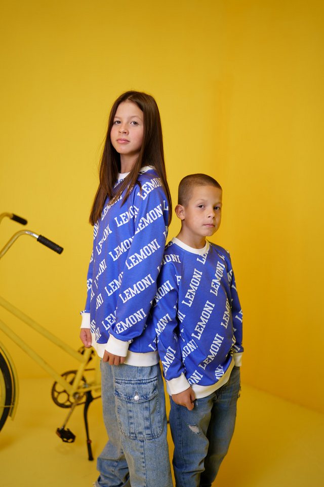 LEMONI Longsweatshirt Langarmshirt Unisex mit LEMONI-Schriftzug - blau-weiß LEMONI Longsweatshirt Langarmshirt Unisex mit LEMONI-Schriftzug - blau-weiß von LEMONI