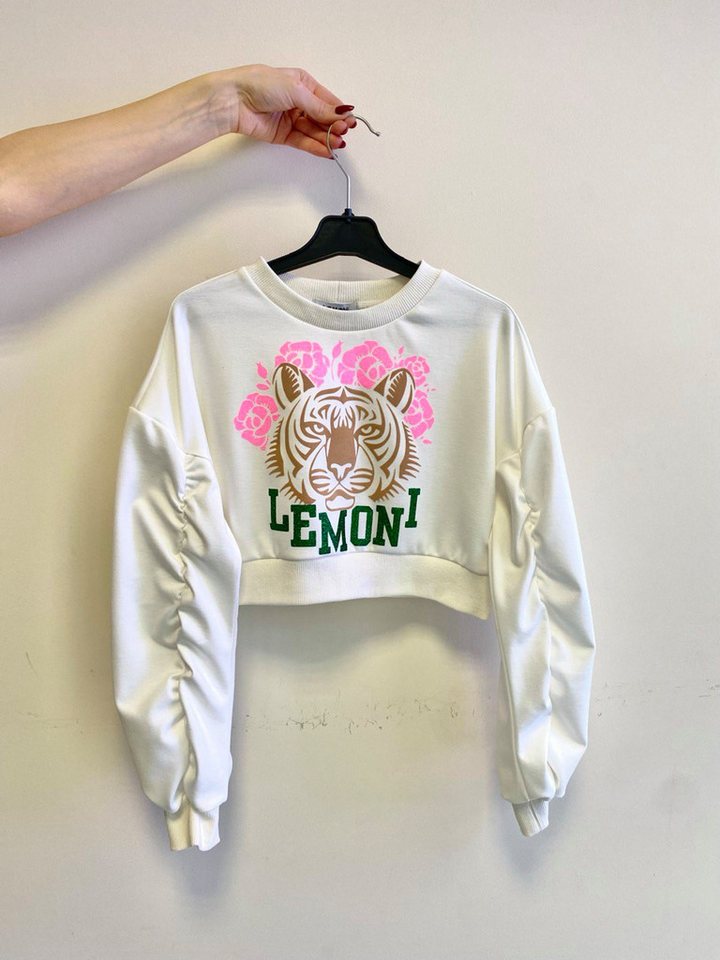 LEMONI Sweatshirt Mädchen-Sweatshirt mit glitzerndem Tiger-Print LEMONI Sweatshirt Mädchen-Sweatshirt mit glitzerndem Tiger-Print von LEMONI