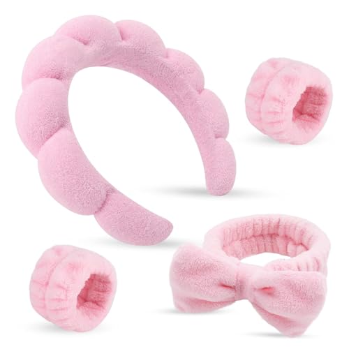 LENGAIJIN Stirnbänder für Frauen – Spa-Stirnband und Armband-Set – Stirnband zum Waschen von Gesicht, Gesichtsmaske, Make-up und Hautpflege, Geschenke für Frauen und Teenager-Mädchen, trendige Sachen, von LENGAIJIN